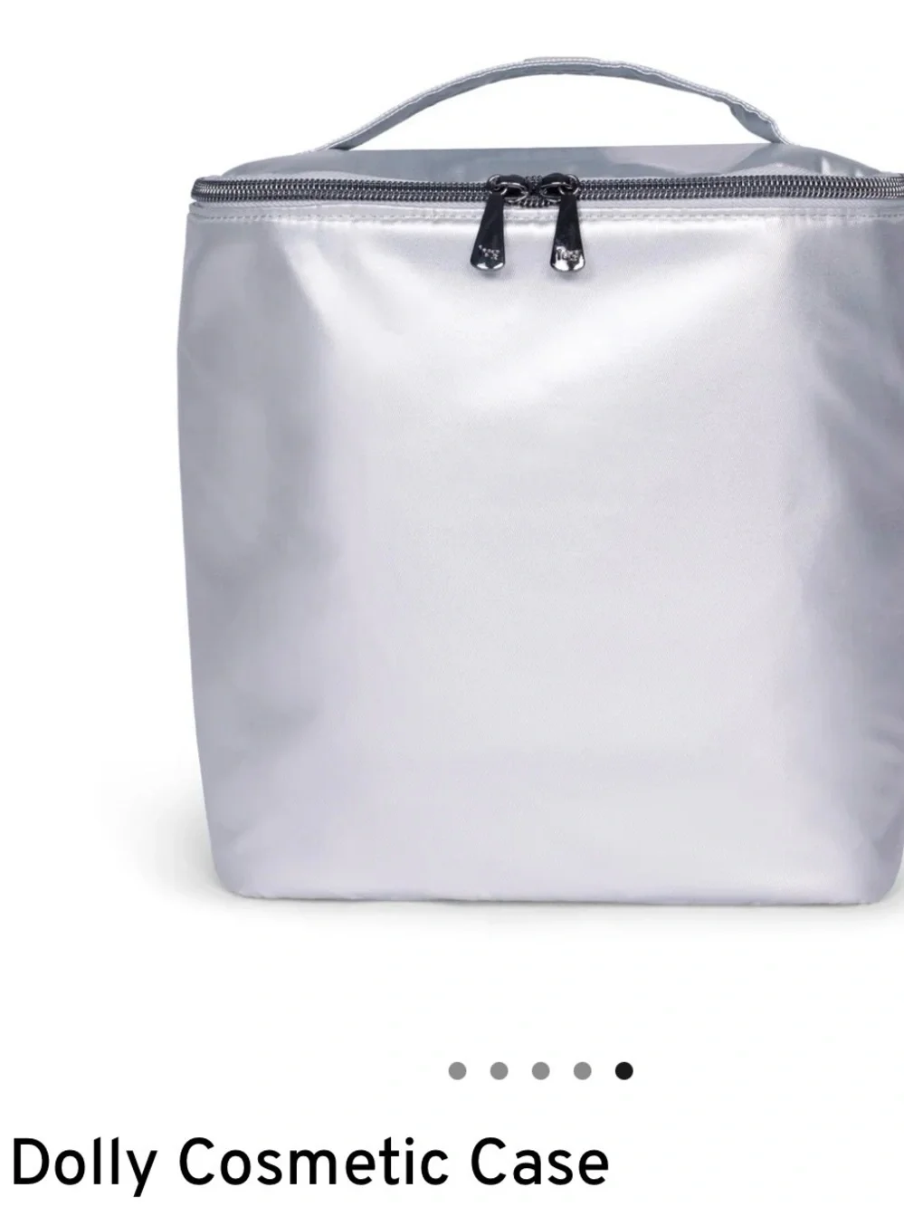 lug Dolly Cosmetic Case Metallic Silver